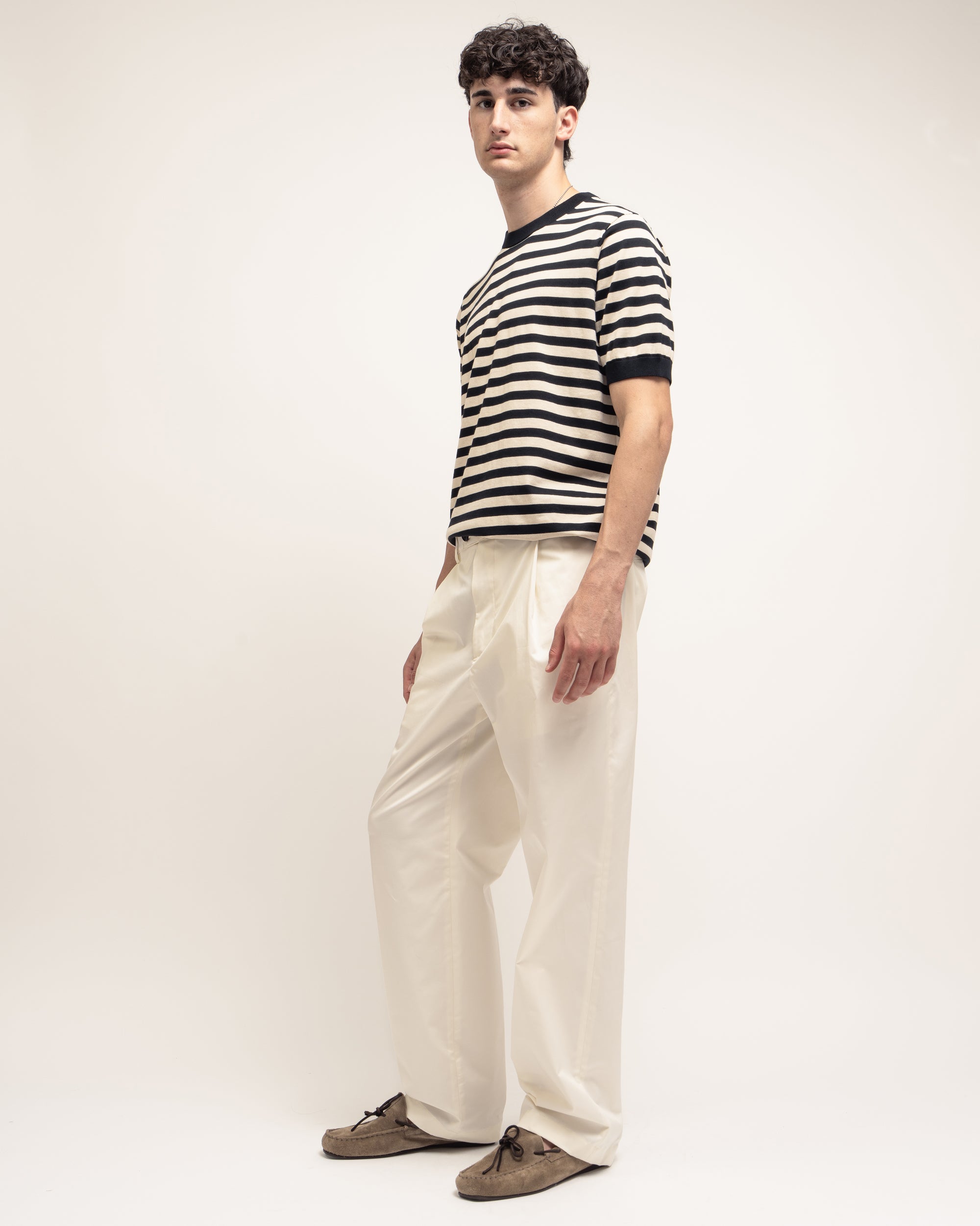 Rushen pantaloni con pieghe