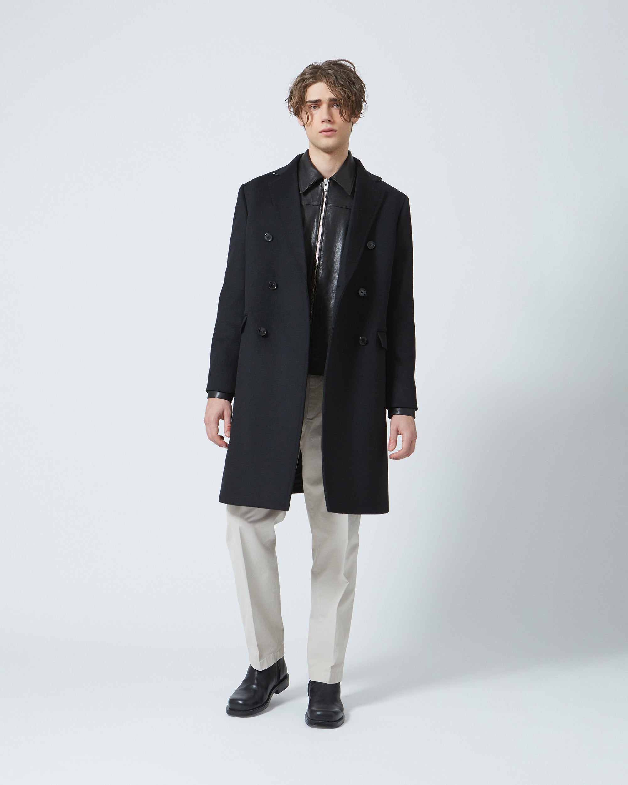 Mans cappotto doppiopetto